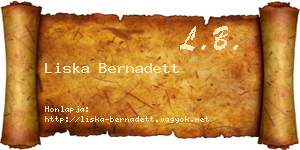 Liska Bernadett névjegykártya